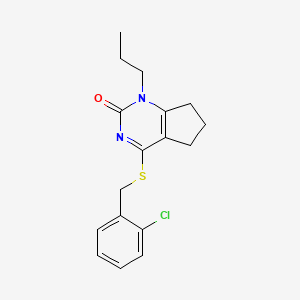 4-[(2-chlorobenzyl)sulfanyl]-1-propyl-1,5,6,7-tetrahydro-2H-cyclopenta[d]pyrimidin-2-one