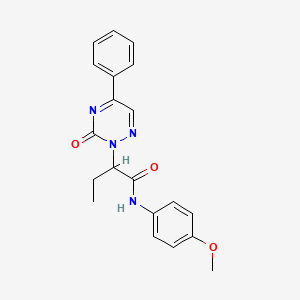 molecular formula C20H20N4O3 B11315388 N-(4-methoxyphenyl)-2-(3-oxo-5-phenyl-1,2,4-triazin-2(3H)-yl)butanamide 