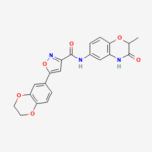 5-(2,3-dihydro-1,4-benzodioxin-6-yl)-N-(2-methyl-3-oxo-3,4-dihydro-2H-1,4-benzoxazin-6-yl)-1,2-oxazole-3-carboxamide