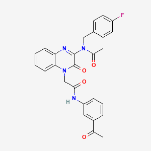 N-(4-{2-[(3-acetylphenyl)amino]-2-oxoethyl}-3-oxo-3,4-dihydroquinoxalin-2-yl)-N-(4-fluorobenzyl)acetamide