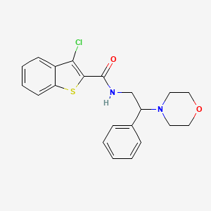 molecular formula C21H21ClN2O2S B11315461 3-chloro-N-[2-(morpholin-4-yl)-2-phenylethyl]-1-benzothiophene-2-carboxamide 