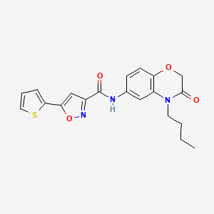 N-(4-butyl-3-oxo-3,4-dihydro-2H-1,4-benzoxazin-6-yl)-5-(thiophen-2-yl)-1,2-oxazole-3-carboxamide