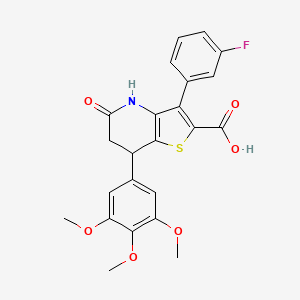 molecular formula C23H20FNO6S B11315510 3-(3-Fluorophenyl)-5-hydroxy-7-(3,4,5-trimethoxyphenyl)-6,7-dihydrothieno[3,2-b]pyridine-2-carboxylic acid 