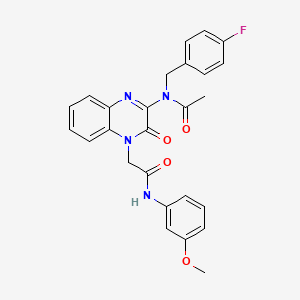 N-(4-fluorobenzyl)-N-(4-{2-[(3-methoxyphenyl)amino]-2-oxoethyl}-3-oxo-3,4-dihydroquinoxalin-2-yl)acetamide