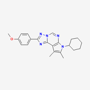 7-cyclohexyl-2-(4-methoxyphenyl)-8,9-dimethyl-7H-pyrrolo[3,2-e][1,2,4]triazolo[1,5-c]pyrimidine