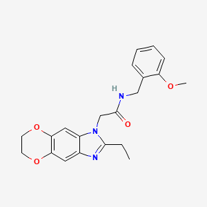 2-(2-ethyl-6,7-dihydro-1H-[1,4]dioxino[2,3-f]benzimidazol-1-yl)-N-(2-methoxybenzyl)acetamide