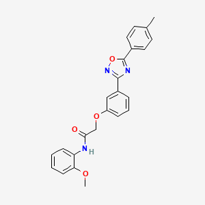 molecular formula C24H21N3O4 B11315580 N-(2-methoxyphenyl)-2-{3-[5-(4-methylphenyl)-1,2,4-oxadiazol-3-yl]phenoxy}acetamide 