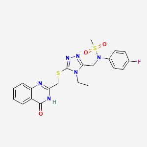 N-[(4-ethyl-5-{[(4-oxo-3,4-dihydroquinazolin-2-yl)methyl]sulfanyl}-4H-1,2,4-triazol-3-yl)methyl]-N-(4-fluorophenyl)methanesulfonamide