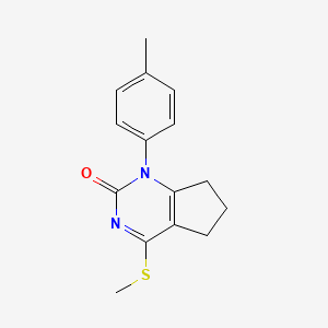 molecular formula C15H16N2OS B11315607 1-(4-methylphenyl)-4-(methylsulfanyl)-1,5,6,7-tetrahydro-2H-cyclopenta[d]pyrimidin-2-one 