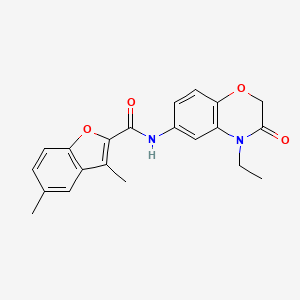 N-(4-ethyl-3-oxo-3,4-dihydro-2H-1,4-benzoxazin-6-yl)-3,5-dimethyl-1-benzofuran-2-carboxamide