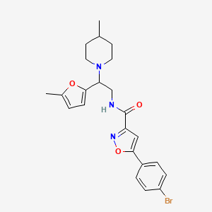 5-(4-bromophenyl)-N-[2-(5-methylfuran-2-yl)-2-(4-methylpiperidin-1-yl)ethyl]-1,2-oxazole-3-carboxamide