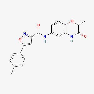 molecular formula C20H17N3O4 B11315639 N-(2-methyl-3-oxo-3,4-dihydro-2H-1,4-benzoxazin-6-yl)-5-(4-methylphenyl)-1,2-oxazole-3-carboxamide 