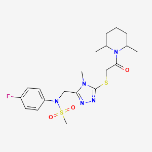 N-[(5-{[2-(2,6-dimethylpiperidin-1-yl)-2-oxoethyl]sulfanyl}-4-methyl-4H-1,2,4-triazol-3-yl)methyl]-N-(4-fluorophenyl)methanesulfonamide