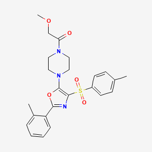 molecular formula C24H27N3O5S B11315689 2-Methoxy-1-(4-{2-(2-methylphenyl)-4-[(4-methylphenyl)sulfonyl]-1,3-oxazol-5-yl}piperazin-1-yl)ethanone 