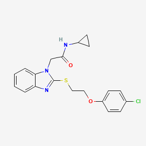 2-(2-{[2-(4-chlorophenoxy)ethyl]sulfanyl}-1H-benzimidazol-1-yl)-N-cyclopropylacetamide