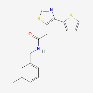 molecular formula C17H16N2OS2 B11315725 N-(3-Methylbenzyl)-2-(4-(thiophen-2-yl)thiazol-5-yl)acetamide 