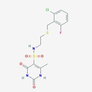 molecular formula C14H15ClFN3O4S2 B11315729 N-{2-[(2-chloro-6-fluorobenzyl)sulfanyl]ethyl}-2-hydroxy-4-methyl-6-oxo-1,6-dihydropyrimidine-5-sulfonamide 