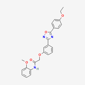 molecular formula C25H23N3O5 B11315730 2-{3-[5-(4-ethoxyphenyl)-1,2,4-oxadiazol-3-yl]phenoxy}-N-(2-methoxyphenyl)acetamide 