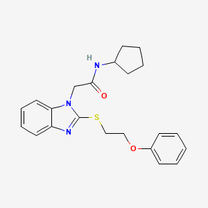 N-cyclopentyl-2-{2-[(2-phenoxyethyl)sulfanyl]-1H-benzimidazol-1-yl}acetamide