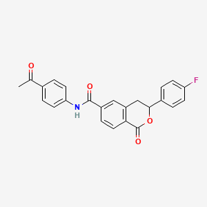 molecular formula C24H18FNO4 B11315750 N-(4-acetylphenyl)-3-(4-fluorophenyl)-1-oxo-3,4-dihydro-1H-isochromene-6-carboxamide 