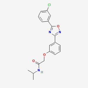 molecular formula C19H18ClN3O3 B11315753 2-{3-[5-(3-chlorophenyl)-1,2,4-oxadiazol-3-yl]phenoxy}-N-(propan-2-yl)acetamide 