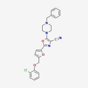 5-(4-Benzylpiperazin-1-yl)-2-{5-[(2-chlorophenoxy)methyl]furan-2-yl}-1,3-oxazole-4-carbonitrile