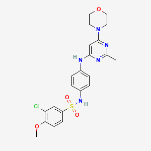 molecular formula C22H24ClN5O4S B11315804 3-chloro-4-methoxy-N-(4-((2-methyl-6-morpholinopyrimidin-4-yl)amino)phenyl)benzenesulfonamide 