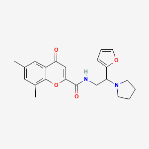 N-[2-(furan-2-yl)-2-(pyrrolidin-1-yl)ethyl]-6,8-dimethyl-4-oxo-4H-chromene-2-carboxamide