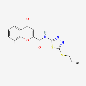 8-methyl-4-oxo-N-[5-(prop-2-en-1-ylsulfanyl)-1,3,4-thiadiazol-2-yl]-4H-chromene-2-carboxamide