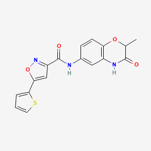 molecular formula C17H13N3O4S B11315840 N-(2-methyl-3-oxo-3,4-dihydro-2H-1,4-benzoxazin-6-yl)-5-(thiophen-2-yl)-1,2-oxazole-3-carboxamide 