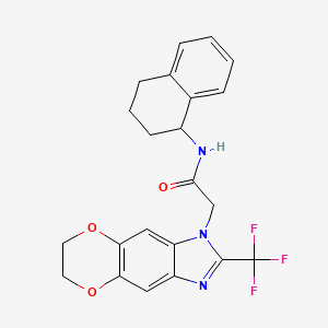 N-(1,2,3,4-tetrahydronaphthalen-1-yl)-2-[2-(trifluoromethyl)-6,7-dihydro-1H-[1,4]dioxino[2,3-f]benzimidazol-1-yl]acetamide