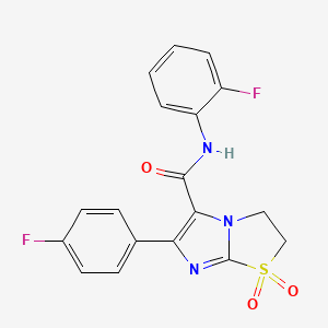 N-(2-fluorophenyl)-6-(4-fluorophenyl)-2,3-dihydroimidazo[2,1-b][1,3]thiazole-5-carboxamide 1,1-dioxide