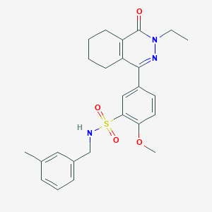 molecular formula C25H29N3O4S B11315896 5-(3-ethyl-4-oxo-3,4,5,6,7,8-hexahydrophthalazin-1-yl)-2-methoxy-N-(3-methylbenzyl)benzenesulfonamide 