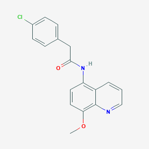 molecular formula C18H15ClN2O2 B11315902 2-(4-chlorophenyl)-N-(8-methoxyquinolin-5-yl)acetamide 