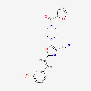 5-[4-(furan-2-ylcarbonyl)piperazin-1-yl]-2-[(E)-2-(3-methoxyphenyl)ethenyl]-1,3-oxazole-4-carbonitrile