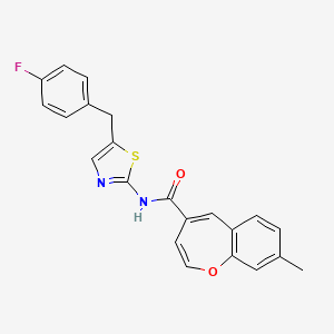 molecular formula C22H17FN2O2S B11315950 N-[5-(4-fluorobenzyl)-1,3-thiazol-2-yl]-8-methyl-1-benzoxepine-4-carboxamide 