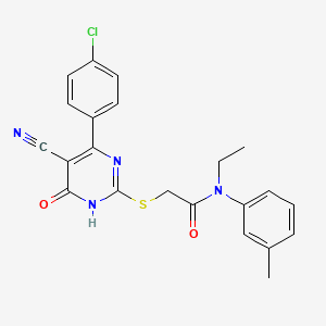 2-{[4-(4-Chlorophenyl)-5-cyano-6-oxo-1,6-dihydropyrimidin-2-YL]sulfanyl}-N-ethyl-N-(3-methylphenyl)acetamide