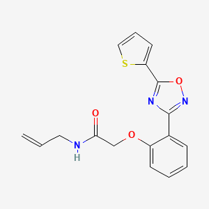 molecular formula C17H15N3O3S B11315996 N-(prop-2-en-1-yl)-2-{2-[5-(thiophen-2-yl)-1,2,4-oxadiazol-3-yl]phenoxy}acetamide 