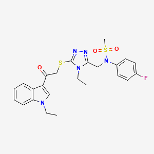 N-[(4-ethyl-5-{[2-(1-ethyl-1H-indol-3-yl)-2-oxoethyl]sulfanyl}-4H-1,2,4-triazol-3-yl)methyl]-N-(4-fluorophenyl)methanesulfonamide