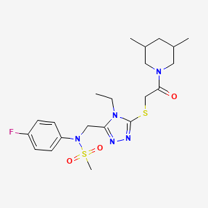 N-[(5-{[2-(3,5-dimethylpiperidin-1-yl)-2-oxoethyl]sulfanyl}-4-ethyl-4H-1,2,4-triazol-3-yl)methyl]-N-(4-fluorophenyl)methanesulfonamide