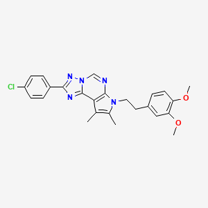 2-(4-Chlorophenyl)-7-(3,4-dimethoxyphenethyl)-8,9-dimethyl-7H-pyrrolo[3,2-E][1,2,4]triazolo[1,5-C]pyrimidine