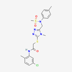 molecular formula C21H24ClN5O3S2 B11316079 N-(5-chloro-2-methylphenyl)-2-[(4-methyl-5-{[(4-methylphenyl)(methylsulfonyl)amino]methyl}-4H-1,2,4-triazol-3-yl)sulfanyl]acetamide 