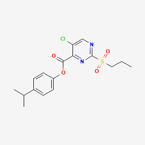 molecular formula C17H19ClN2O4S B11316091 4-(Propan-2-yl)phenyl 5-chloro-2-(propylsulfonyl)pyrimidine-4-carboxylate 