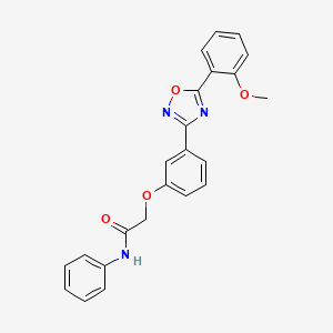 molecular formula C23H19N3O4 B11316098 2-{3-[5-(2-methoxyphenyl)-1,2,4-oxadiazol-3-yl]phenoxy}-N-phenylacetamide 