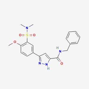 N-Benzyl-5-[3-(dimethylsulfamoyl)-4-methoxyphenyl]-1H-pyrazole-3-carboxamide