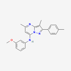 molecular formula C22H22N4O B11316118 N-(3-methoxyphenyl)-3,5-dimethyl-2-(4-methylphenyl)pyrazolo[1,5-a]pyrimidin-7-amine 