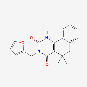 3-(Furan-2-ylmethyl)-5,5-dimethyl-1H,6H-benzo[h]quinazoline-2,4-dione