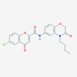 N-(4-butyl-3-oxo-3,4-dihydro-2H-1,4-benzoxazin-6-yl)-6-chloro-4-oxo-4H-chromene-2-carboxamide