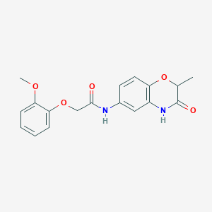 2-(2-methoxyphenoxy)-N-(2-methyl-3-oxo-3,4-dihydro-2H-1,4-benzoxazin-6-yl)acetamide