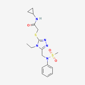 N-cyclopropyl-2-[(4-ethyl-5-{[(methylsulfonyl)(phenyl)amino]methyl}-4H-1,2,4-triazol-3-yl)sulfanyl]acetamide